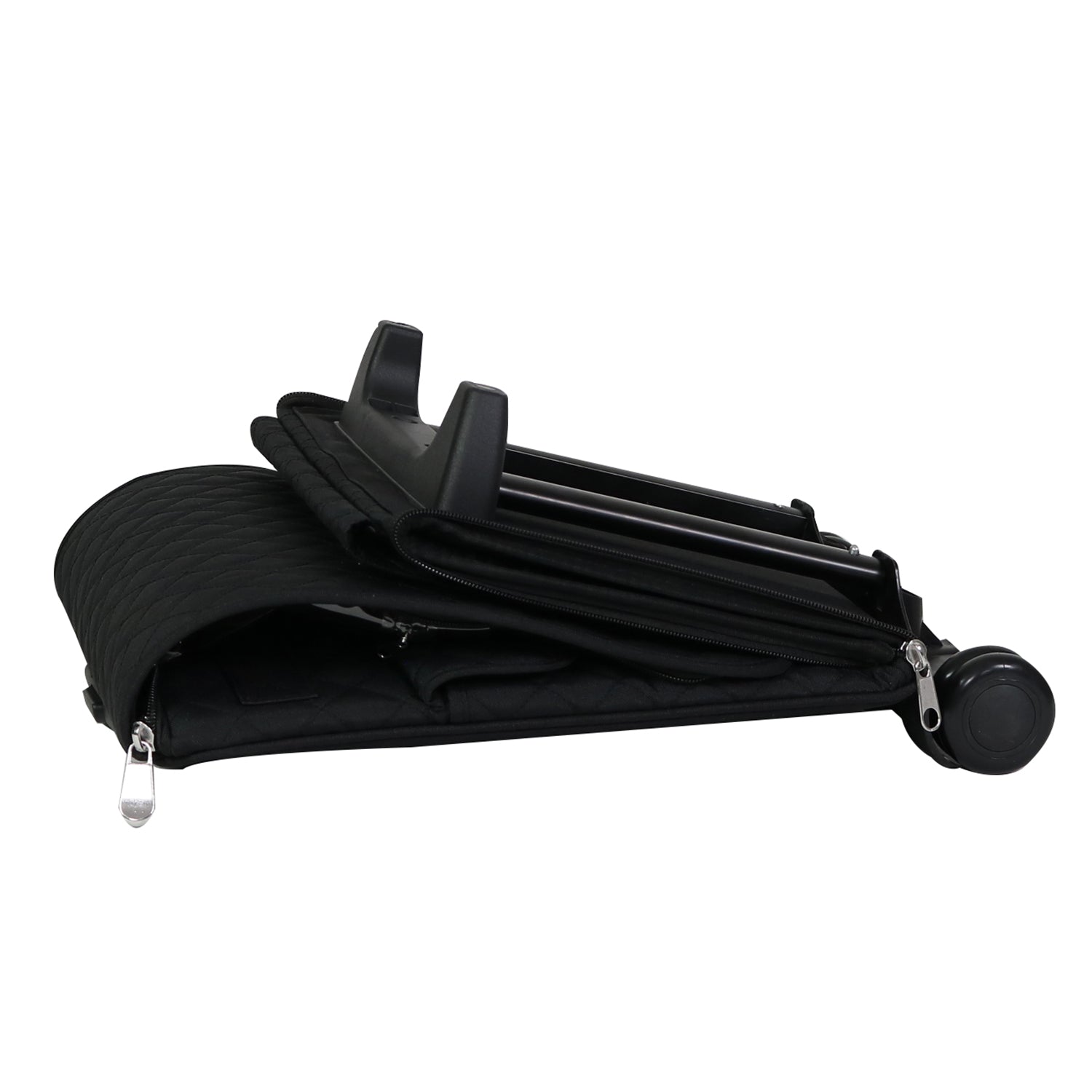 Collapsible Rolling Serger Machine Case, Black Quilted