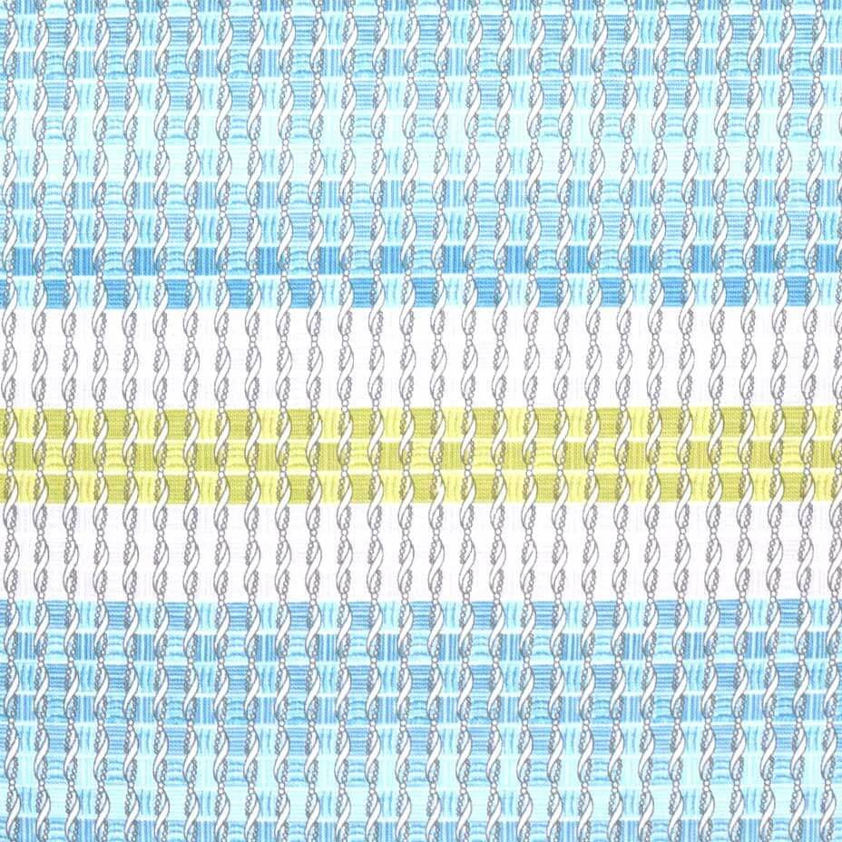 Camellia - Ribbon Weave Stripe - Blue/Grey