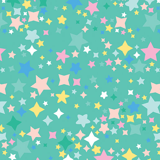 Twinkle Comfort Flannel - Stars - Jade