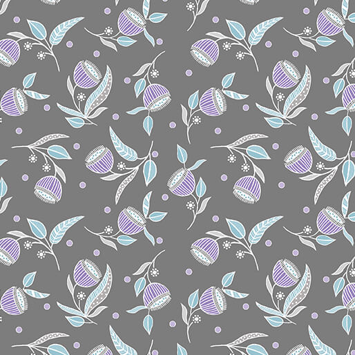Stitch Garden - Pod Flowers - Charcoal
