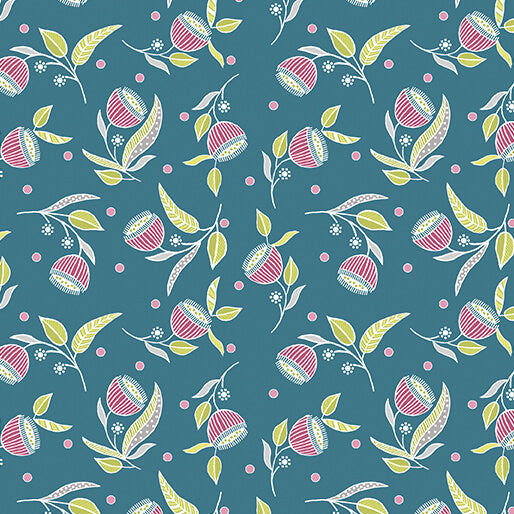 Stitch Garden - Pod Flowers - Dark Teal