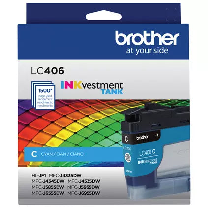 Brother LC406 Cyan Standard INKvestment Cartridge for PrintModa