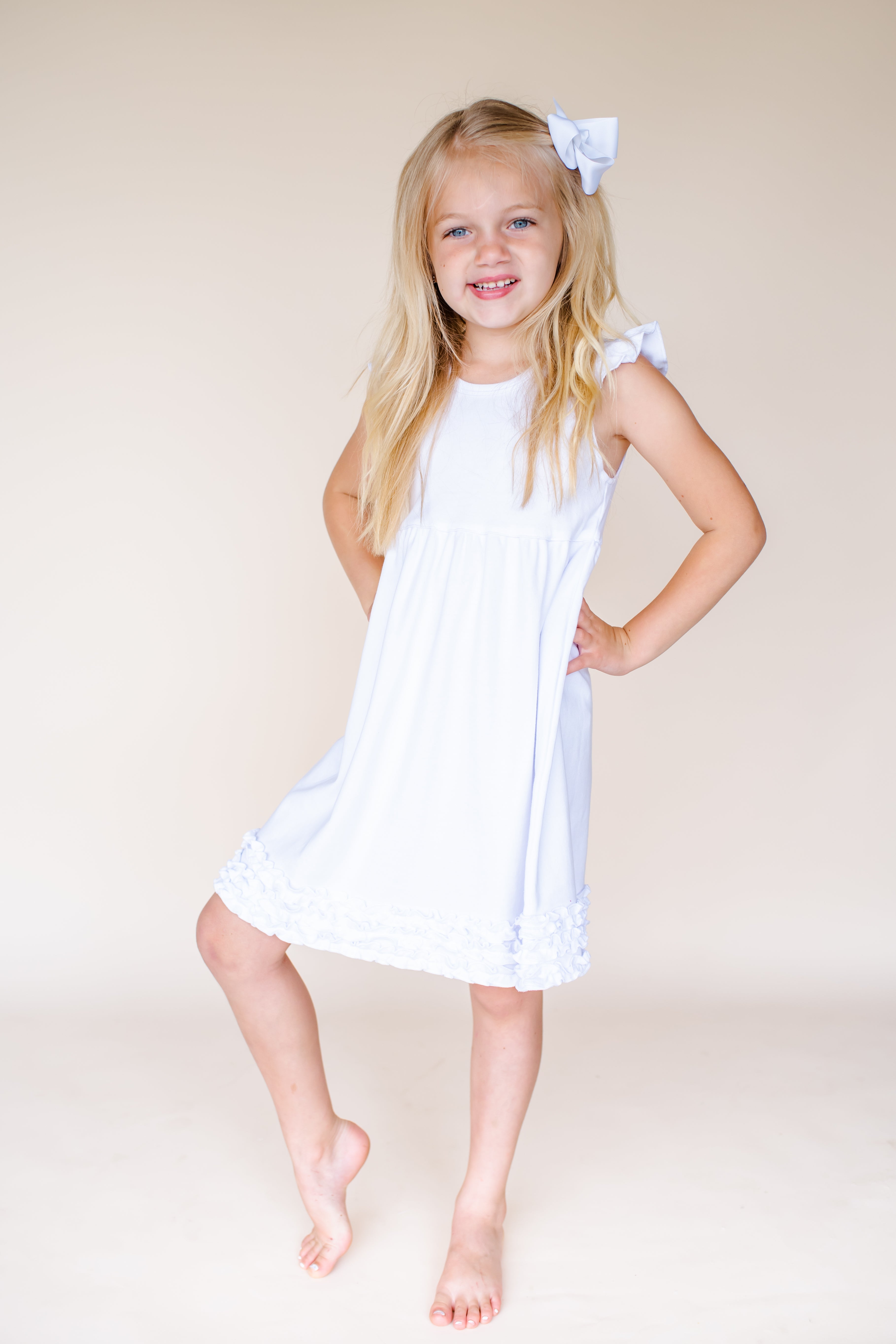 Girl's Angel Sleeve Empire Waist Dress