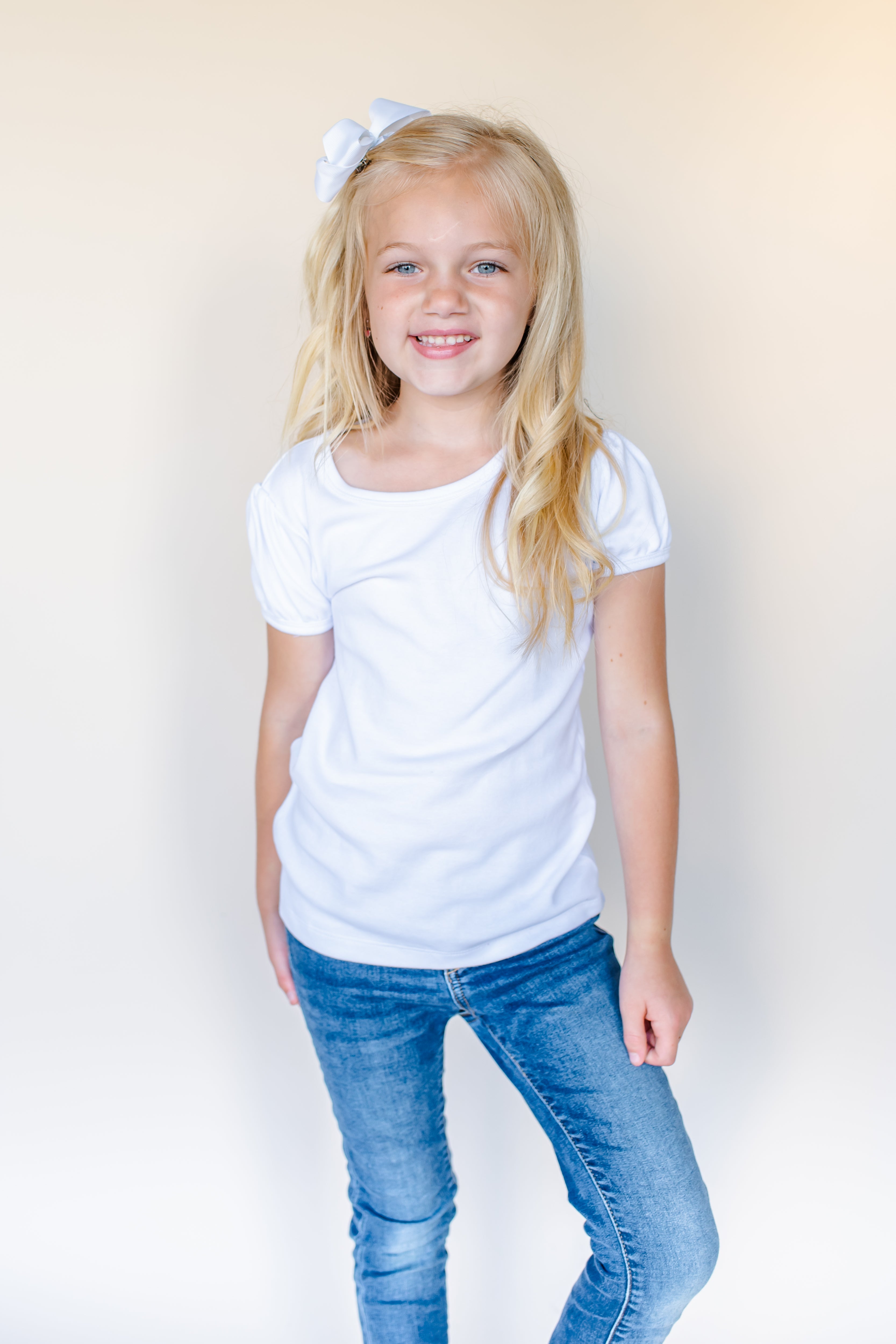 Girl's Short Sleeve Puff Shirts