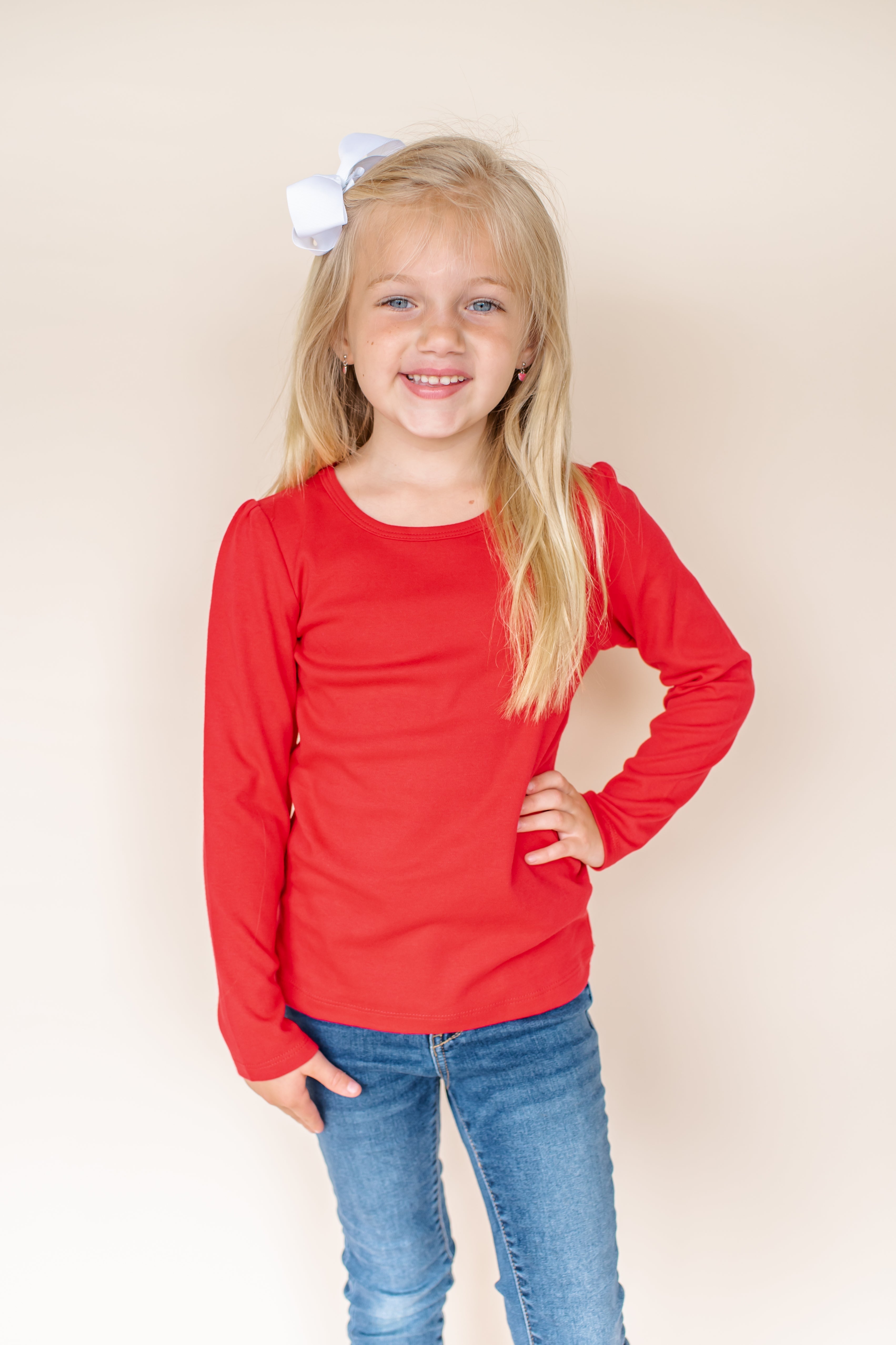 Girl's Long Sleeve Puff Shirt