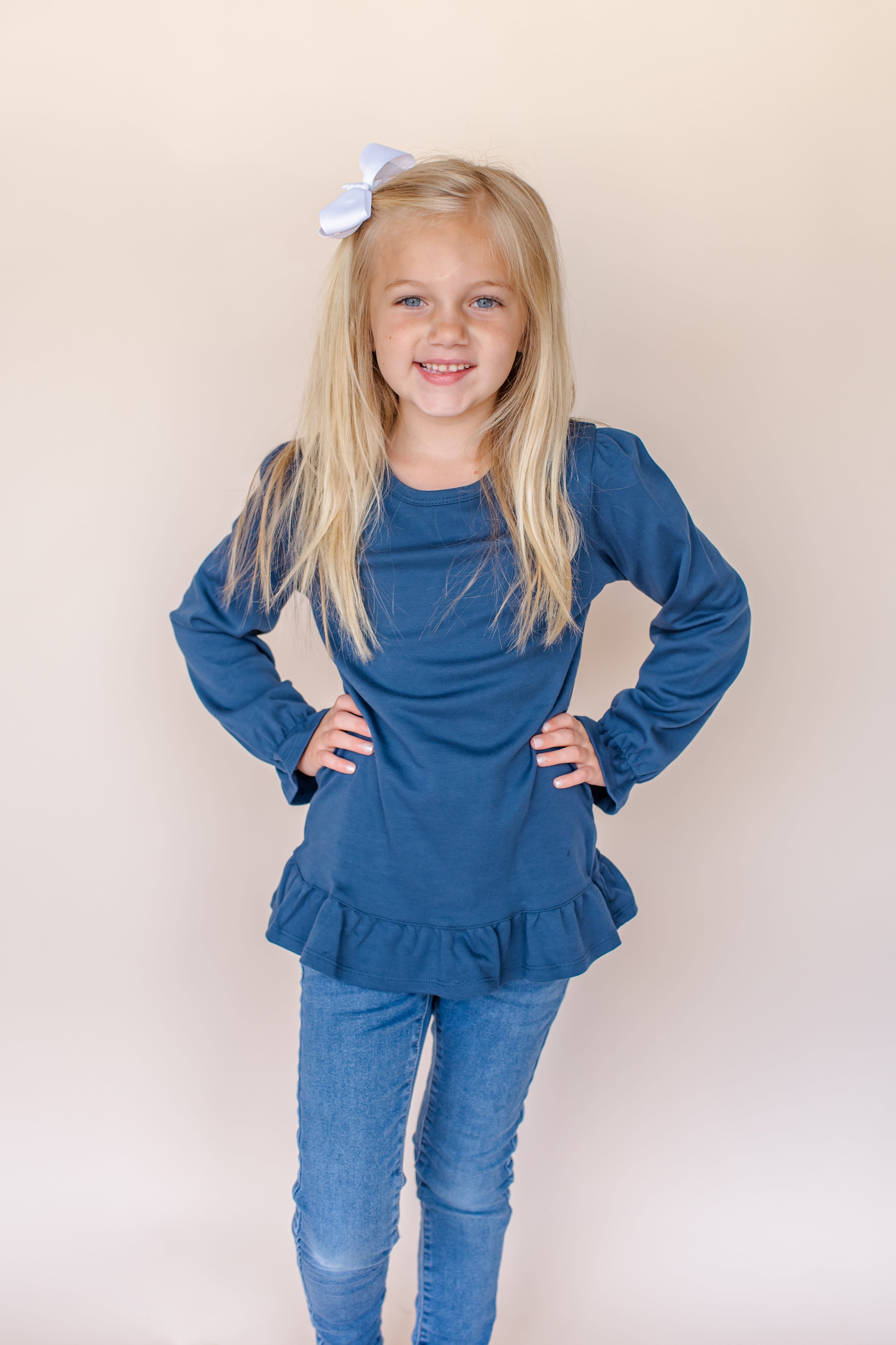 Girl's Long Sleeve Ruffle Shirt (Youth)