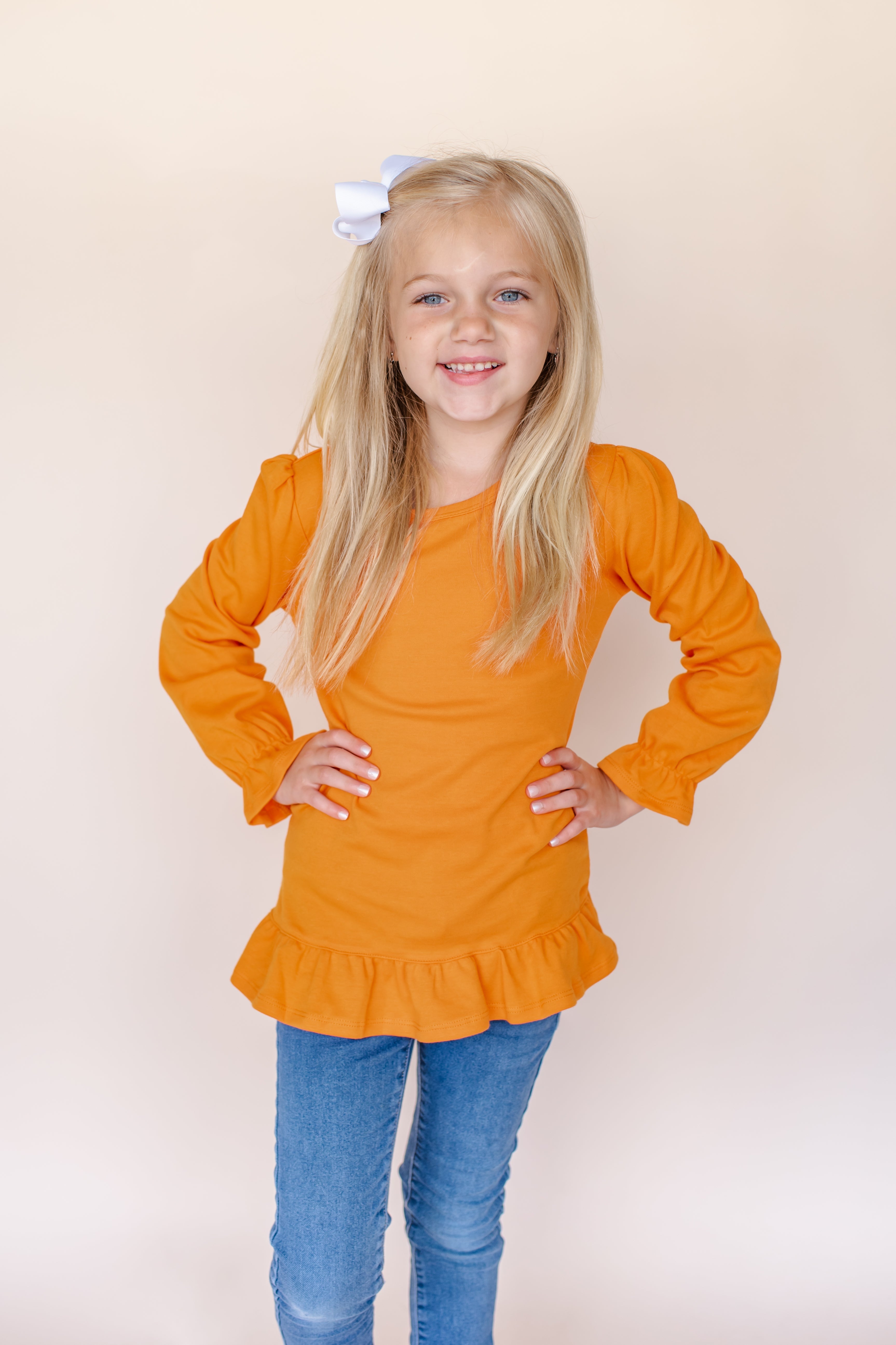 Girl's Long Sleeve Ruffle Shirt (Youth)