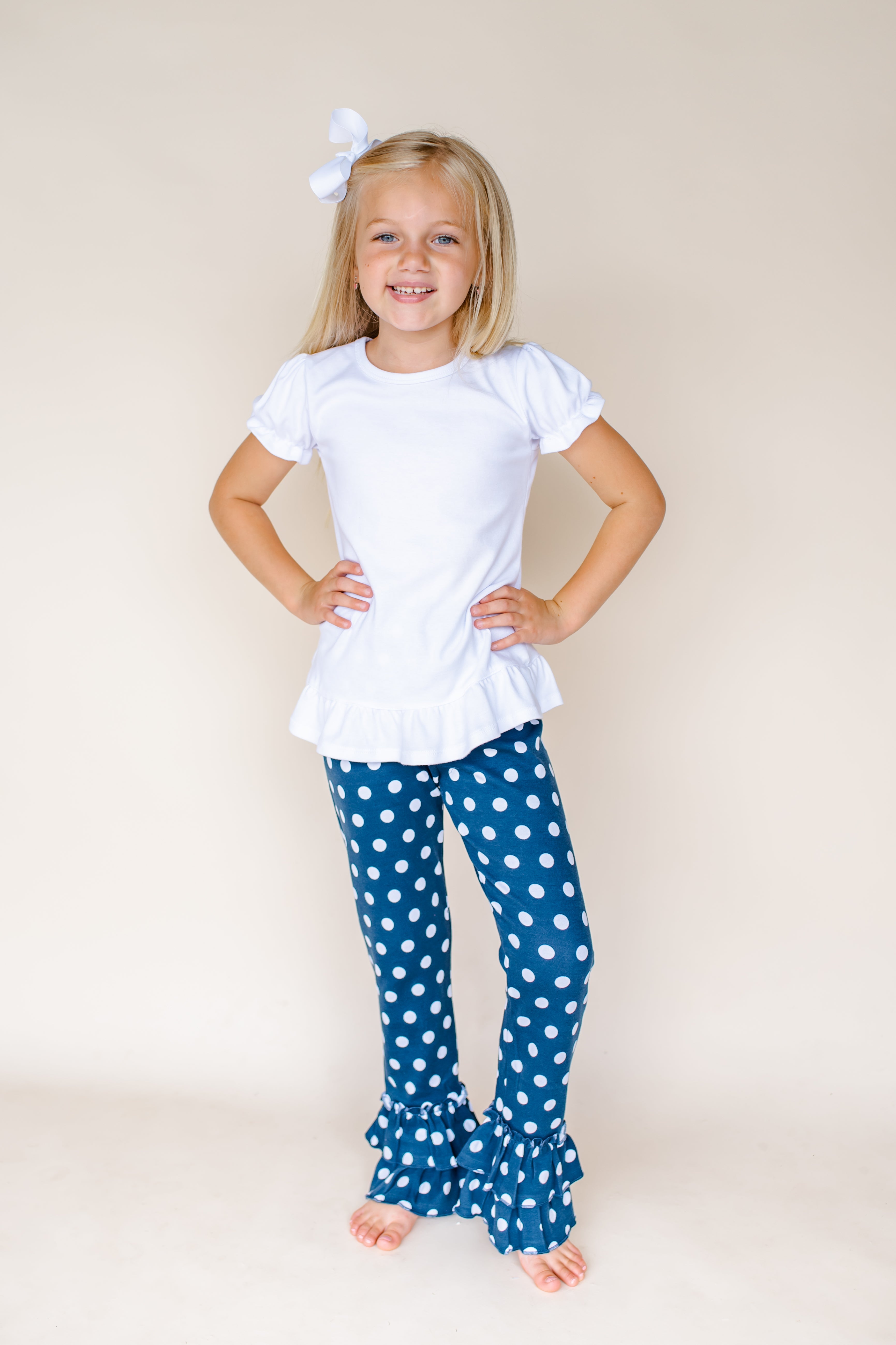 Girl's Polka Dot Ruffle Pants