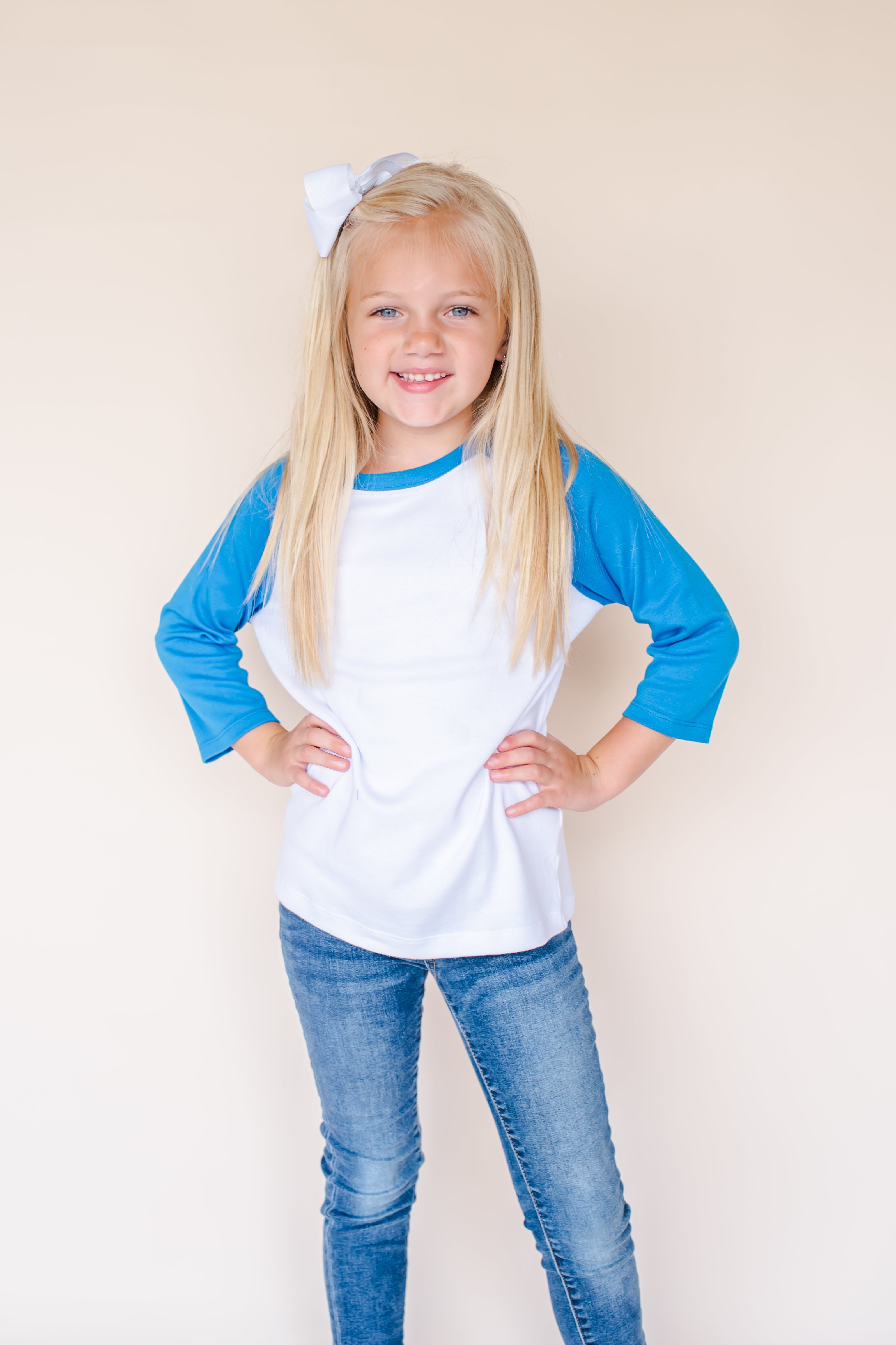 Unisex Raglan Shirt with White Body (12M-Toddler)