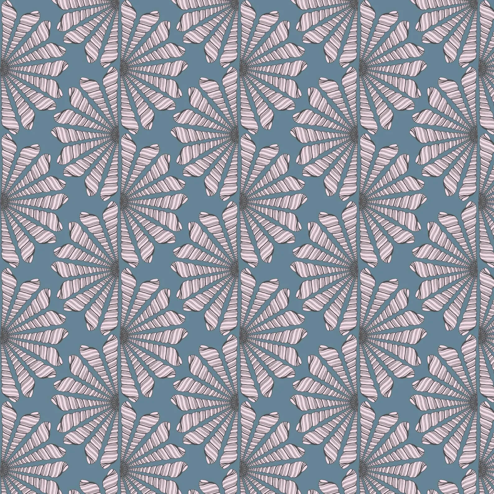 Seashell Serenade - Shell Fan - Blue