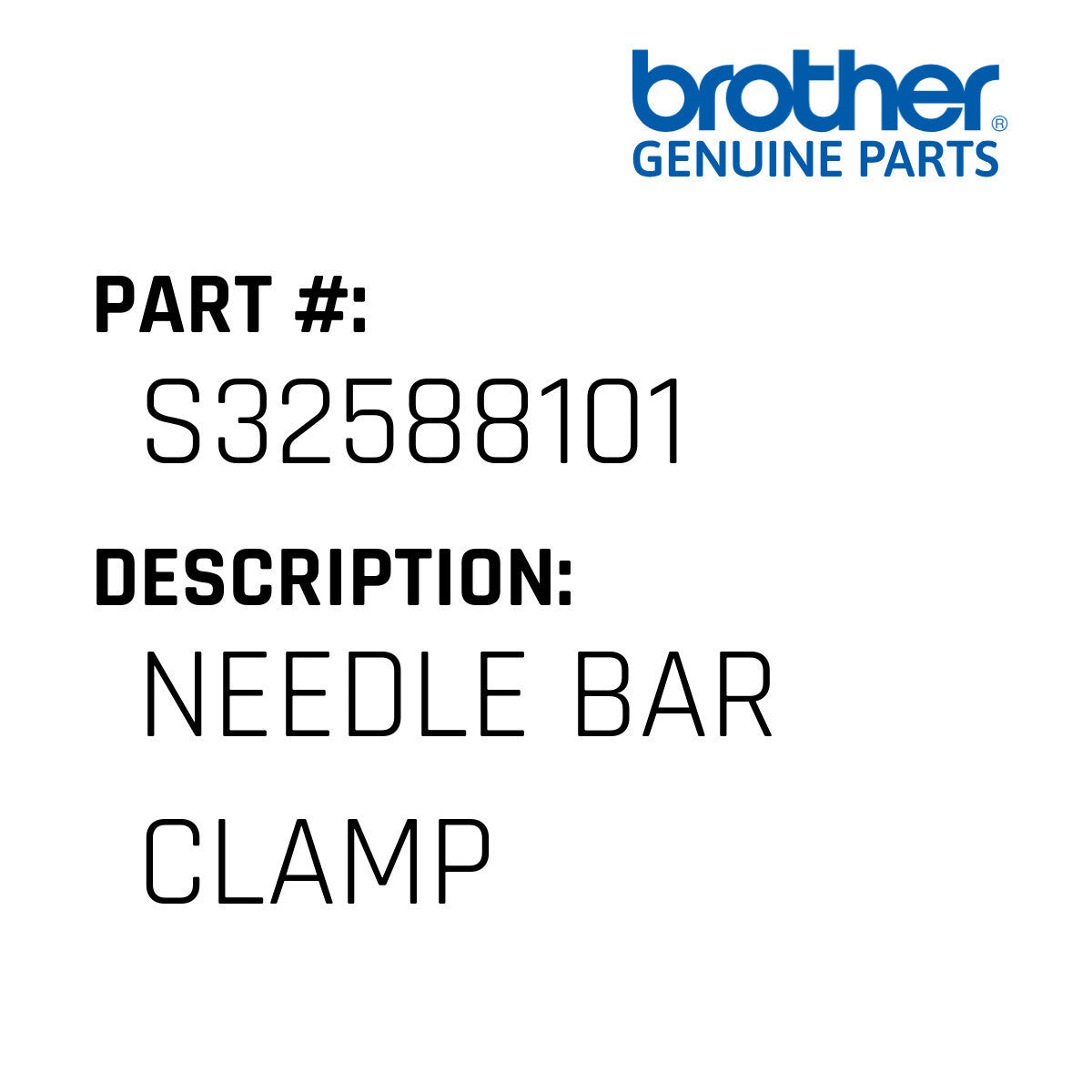 Needle Bar Clamp - Brother #S32588101