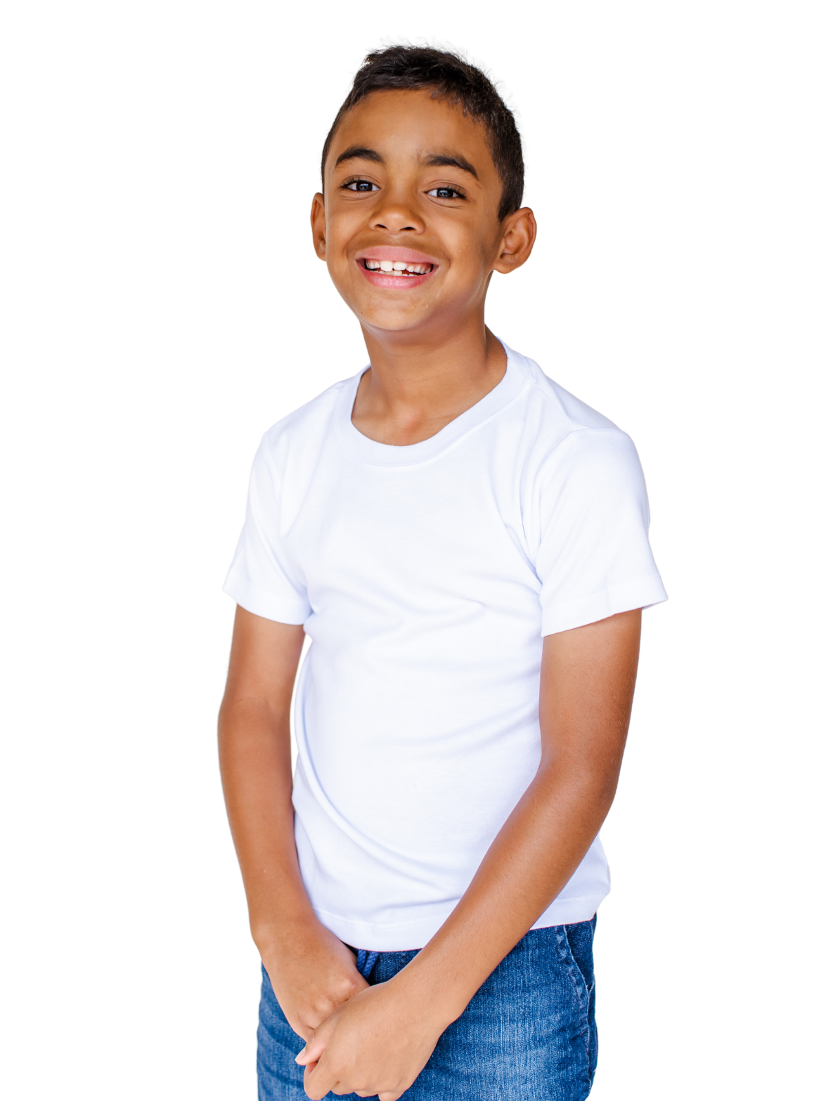 Boy's White Short Sleeve Shirt