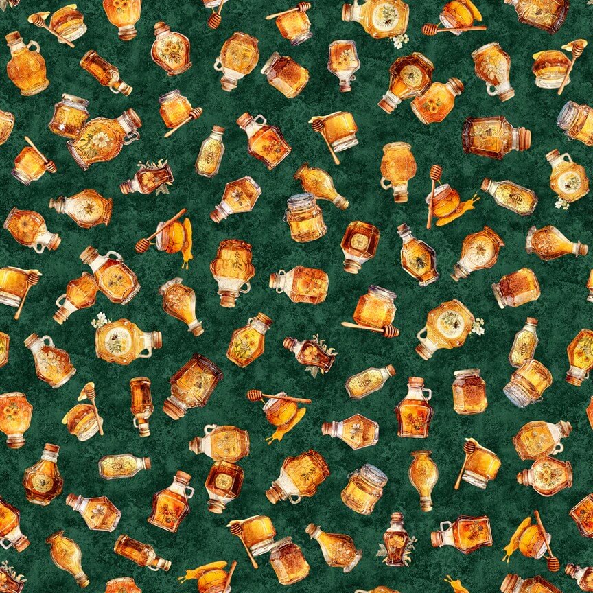 Queen Bee - Honey Bottles - Forest Green (3-Yard Pack)