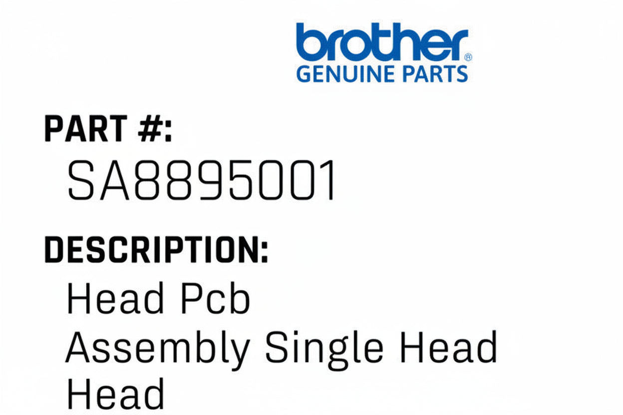 Head Pcb Assembly Single Head - Brother #SA8895001