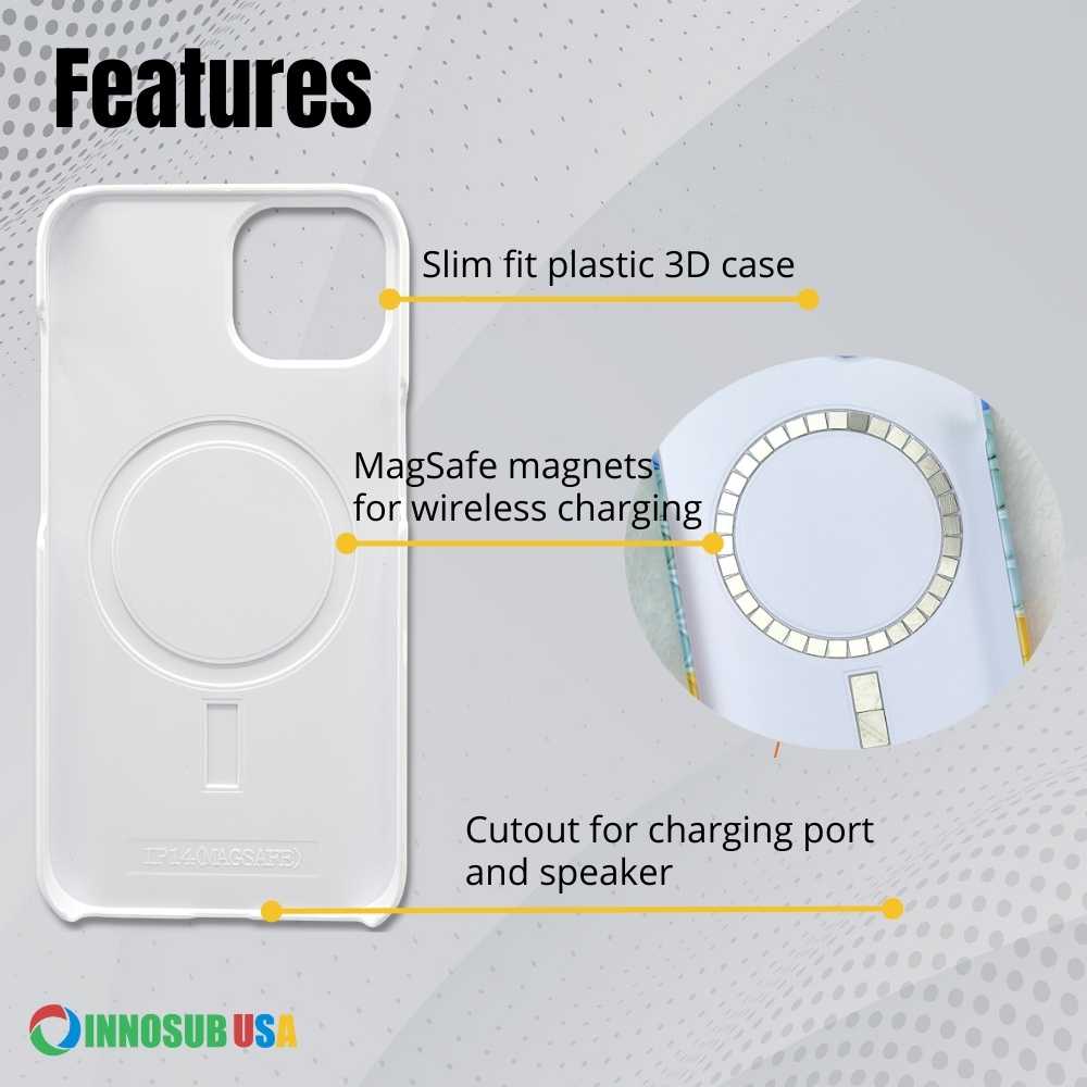 Sublimation Blanks 3D Magnetic Phone Cases for iPhone 15 16 |  2in1 Tough Case