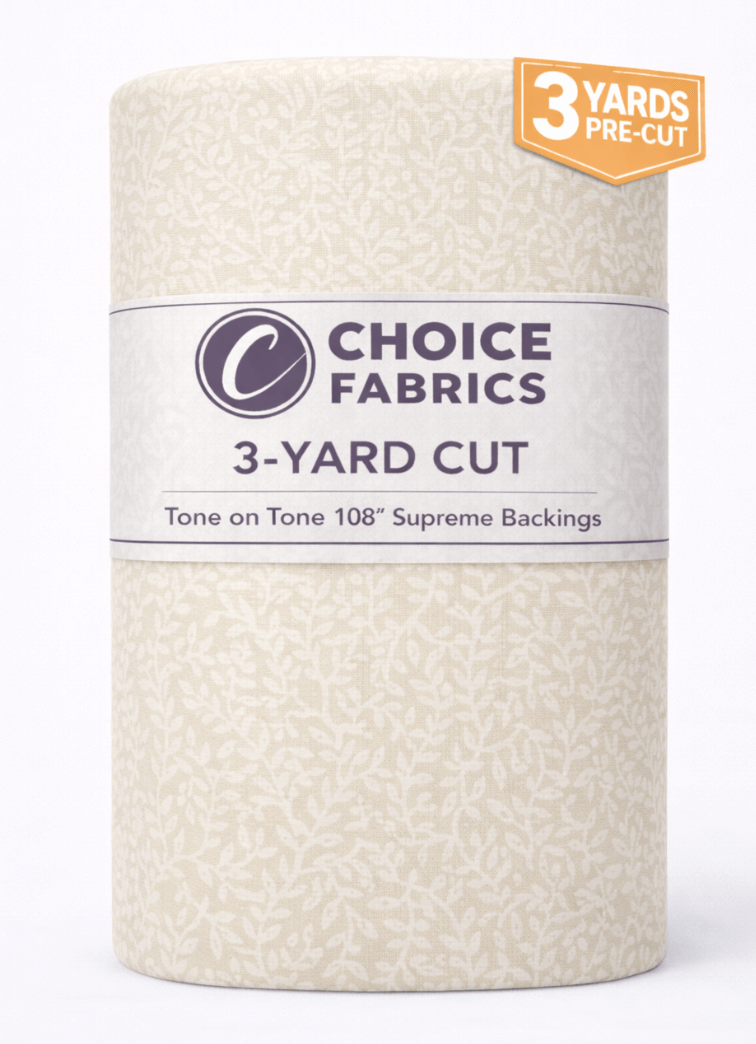 Tone on Tone 108" Supreme Backings - White on Cream Vines (3-Yard Pack)