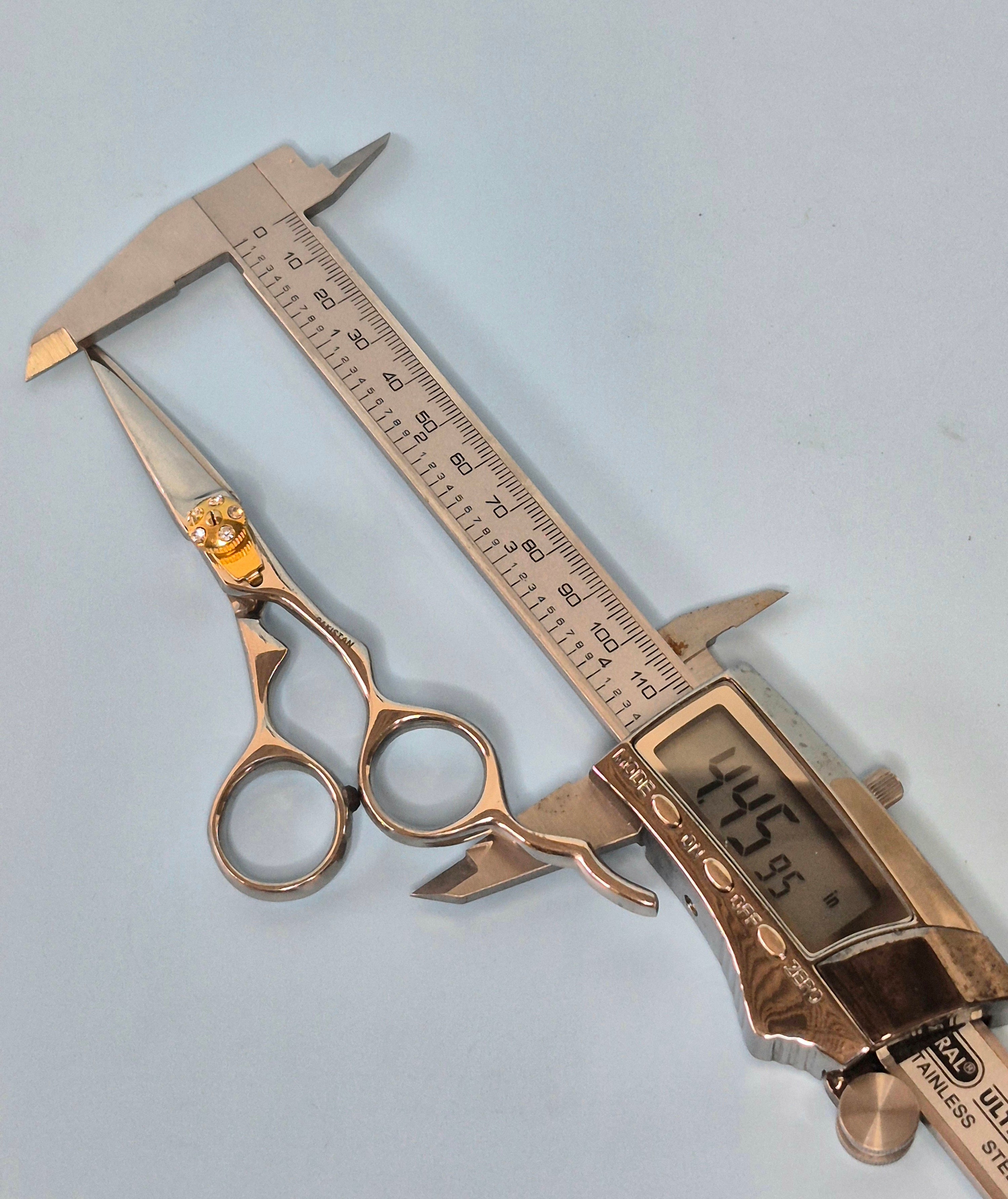 Mini Shears Offset 4.5" with extended finger rest, offset handle (Left or Right)