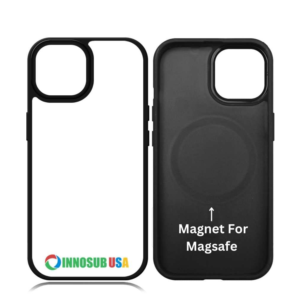 Sublimation Blanks 2D Magnetic Rubber Cases for iPhone 15|16|Pro|Pro Max