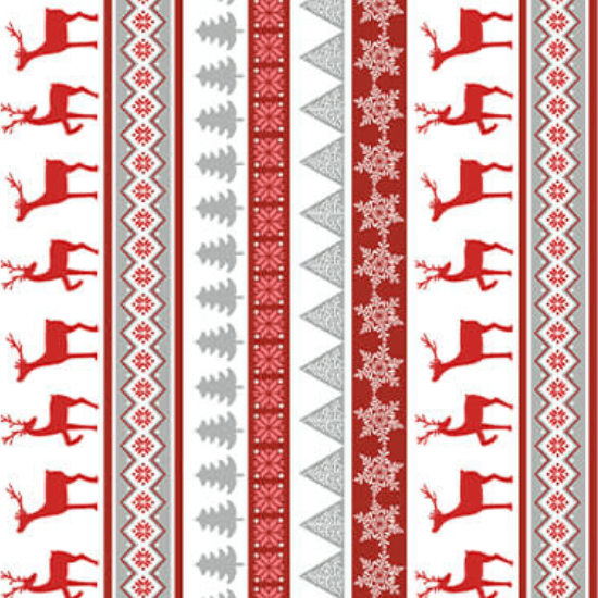 Nordic Cabin - Deer Stripe - Red