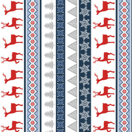Nordic Cabin - Deer Stripe - Blue