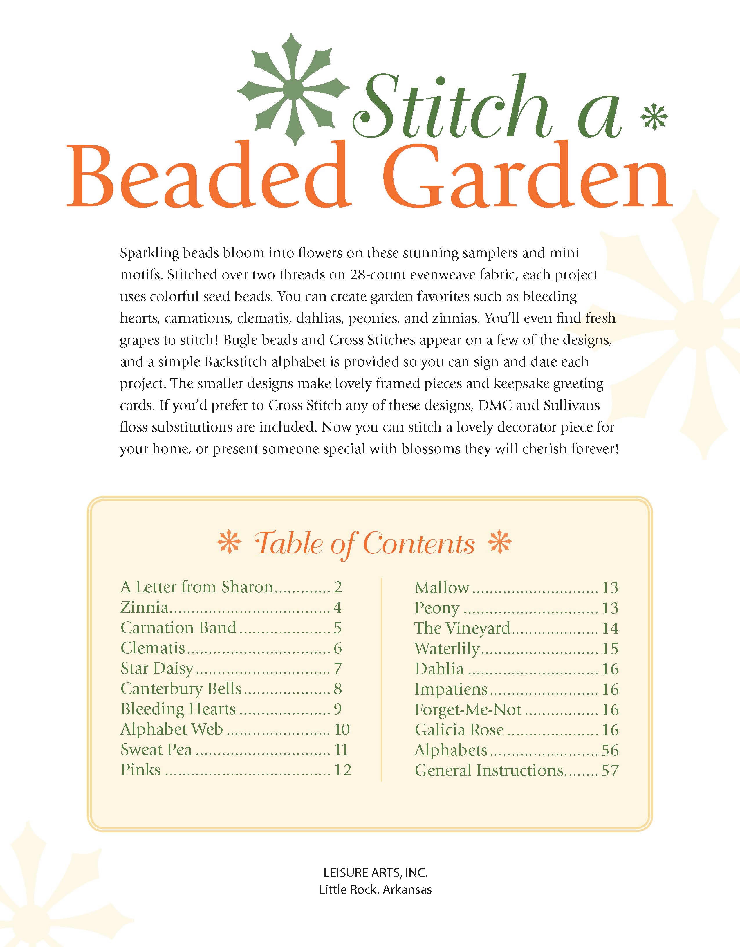 Stitch a Beaded Garden—18 Designs Charted for Beading and Cross Stitch