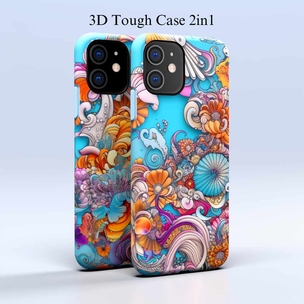 Sublimation Blanks 3D Magnetic Phone Cases for iPhone 15 16 |  2in1 Tough Case