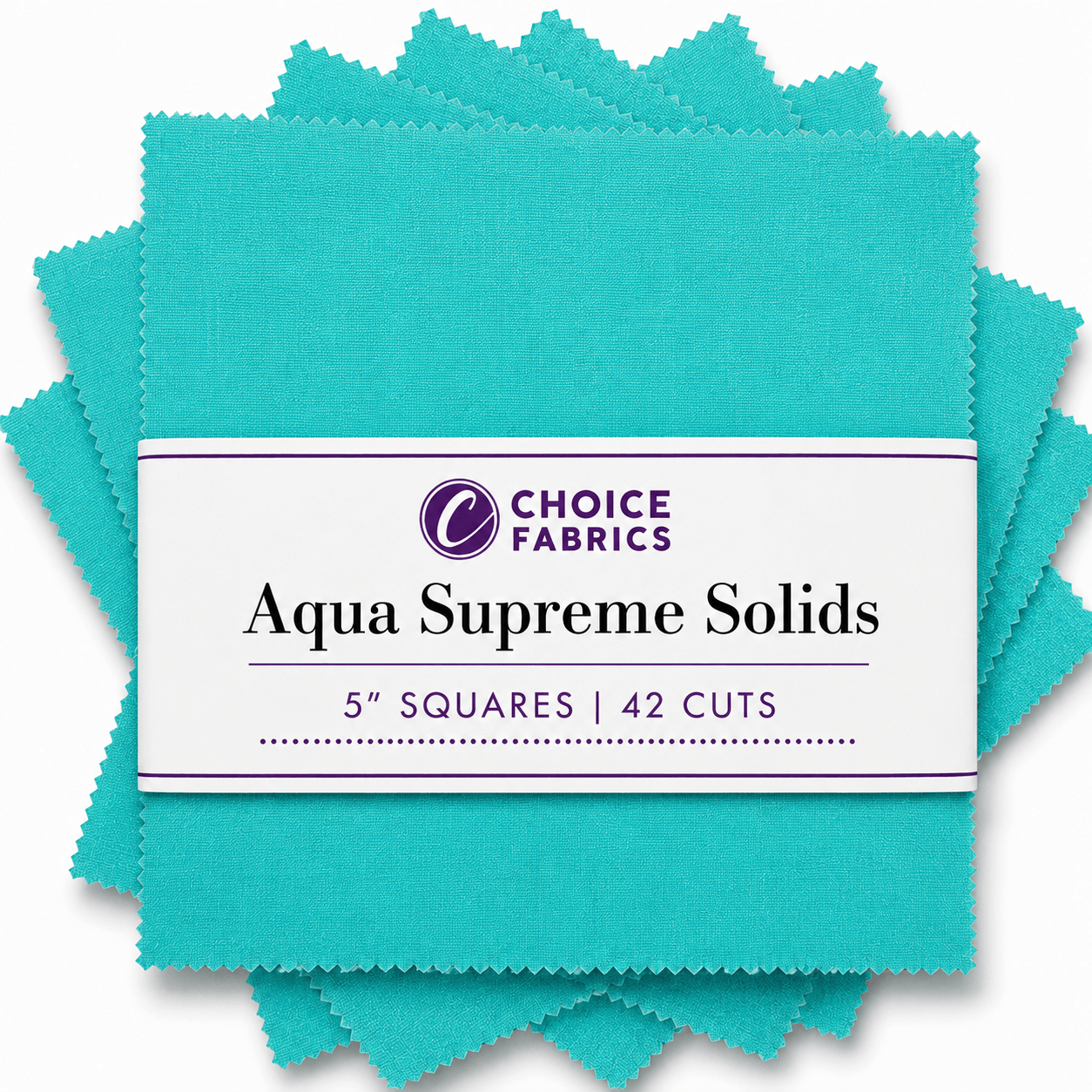 Supreme Solids - 5x5 Charm Pack - Aqua (42 Squares)