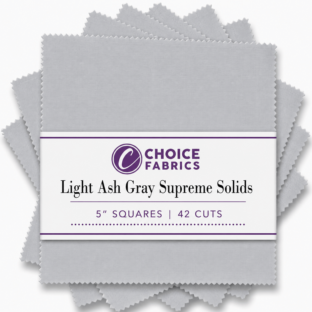 Supreme Solids - 5x5 Charm Pack - Light Ash Gray (42 Squares)