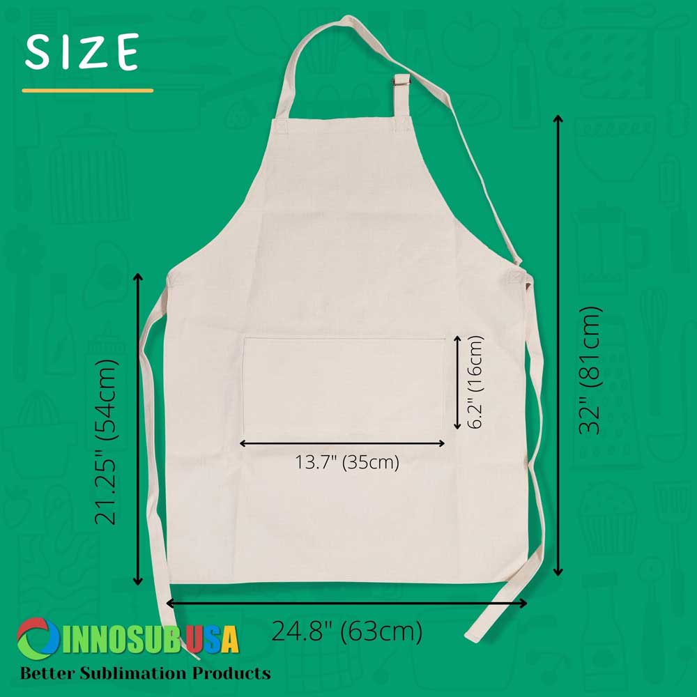 Sublimation Blank Apron for Kitchen Aprons with Pockets Unisex by Innosub USA