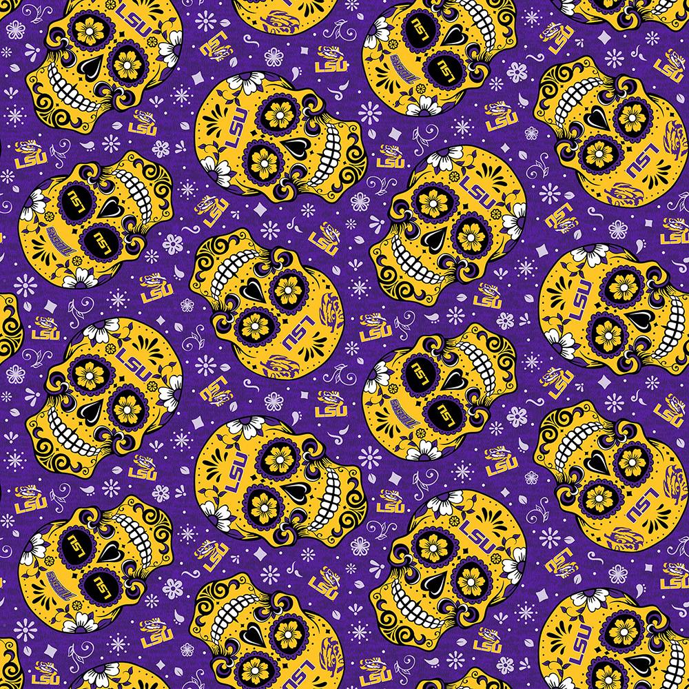 LSU Tigers - Tossed Sugar Skull (3-Yard Pack)