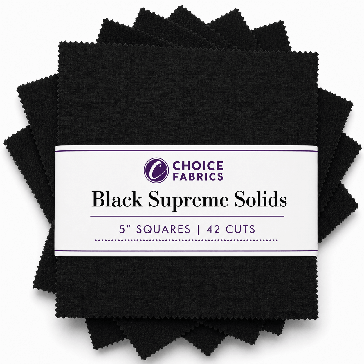 Supreme Solids - 5x5 Charm Pack - Black (42 Squares)