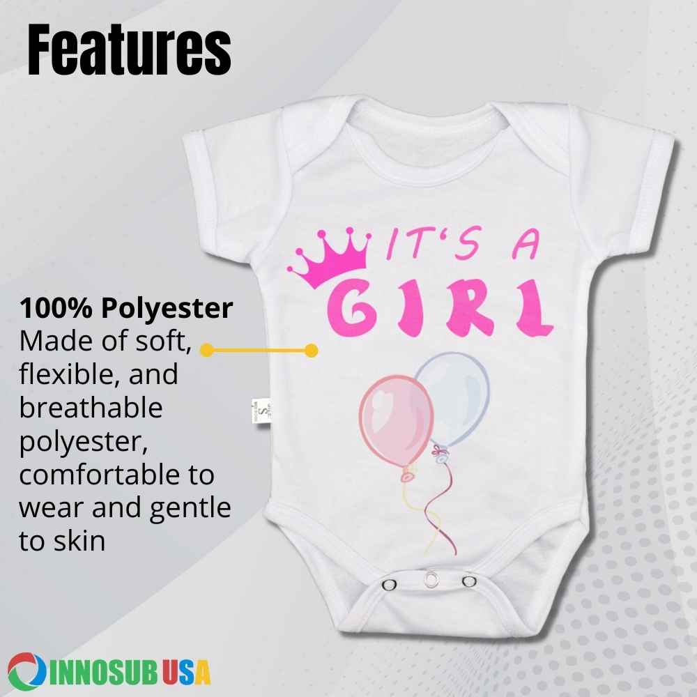 Sublimation Blank Baby Onesie Polyester White Pack of 12 by INNOSUB USA