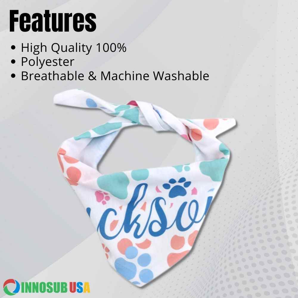 Sublimation Blank Pet Bandana Polyester 25" x 13" by INNOSUB USA