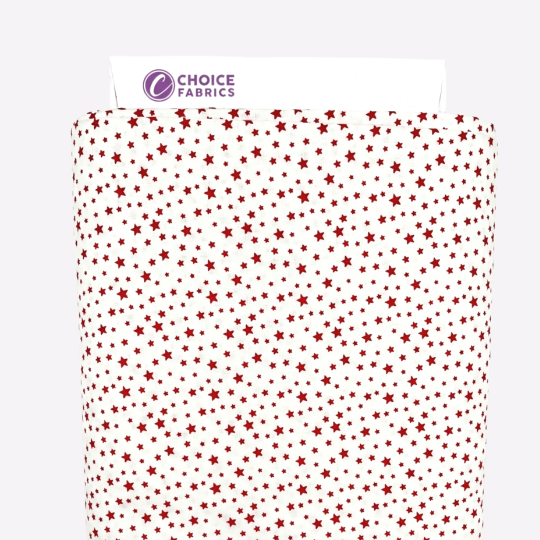 Patriotic Stars 108" Supreme Backings - Red Stars on White