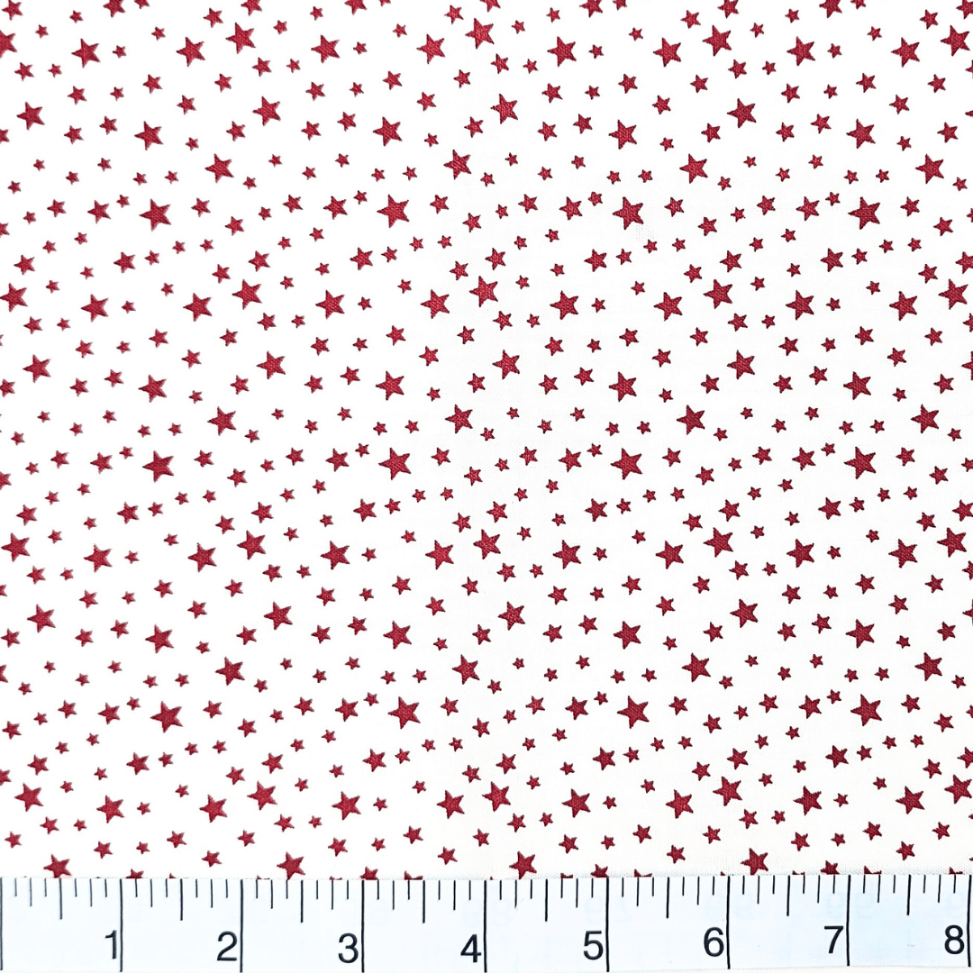 Patriotic Stars 108" Supreme Backings - Red Stars on White