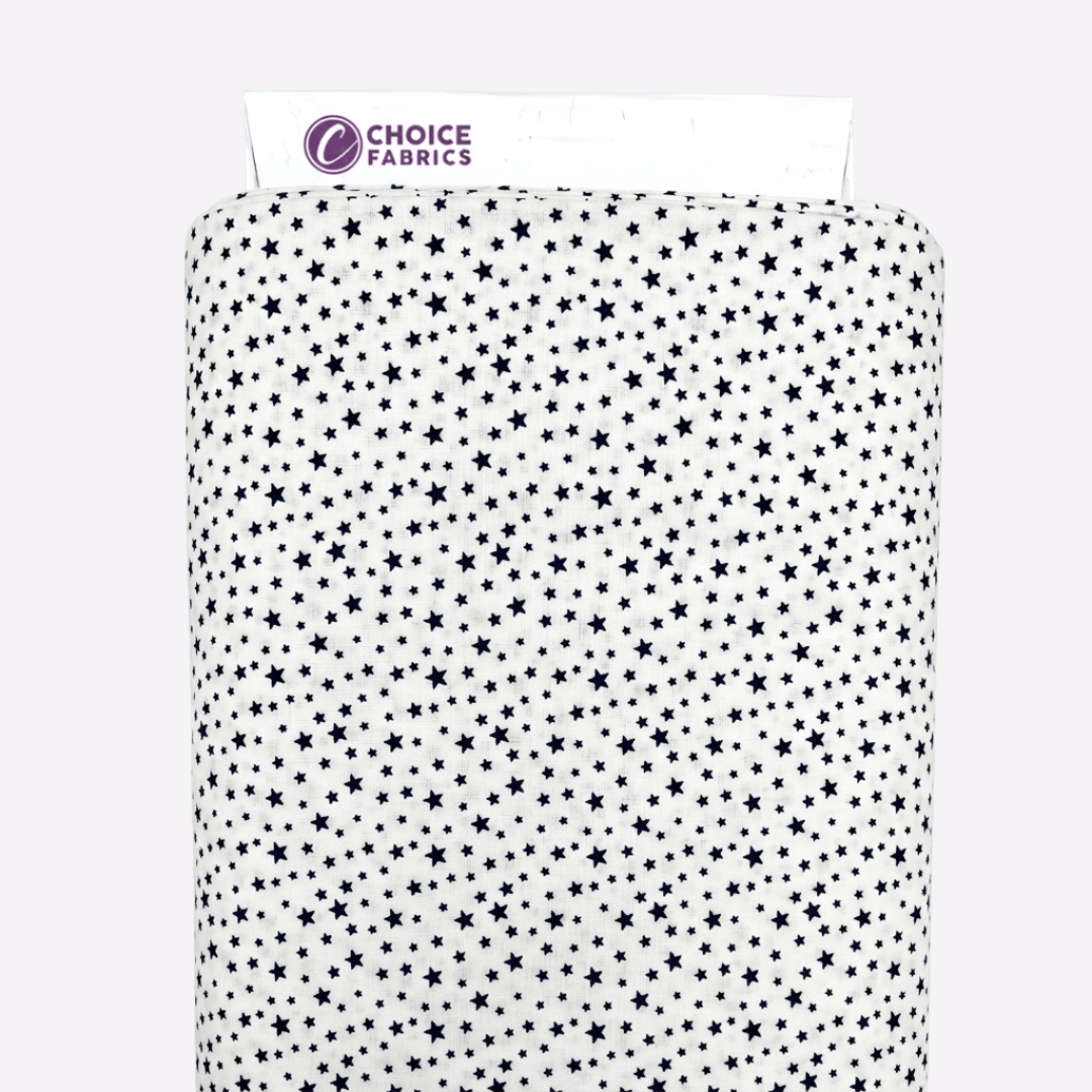 Patriotic Stars 108" Supreme Backings - Navy Stars on White