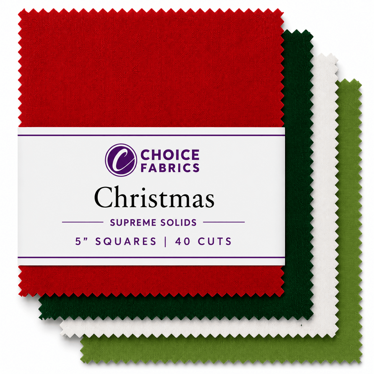 Supreme Solids - 5x5 Charm Pack - Christmas (40 Squares)