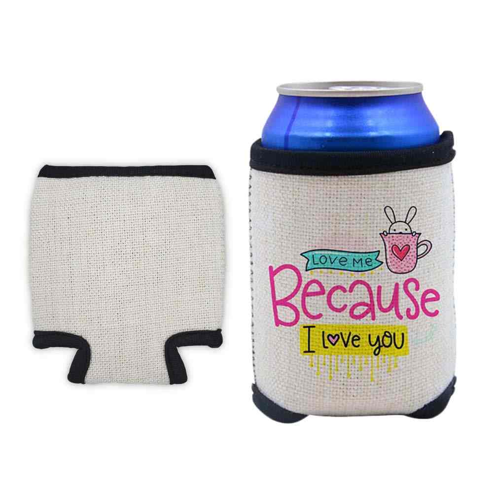 Sublimation Linen Neoprene Can Cooler Blanks | 12 Oz  |  by INNOSUB USA