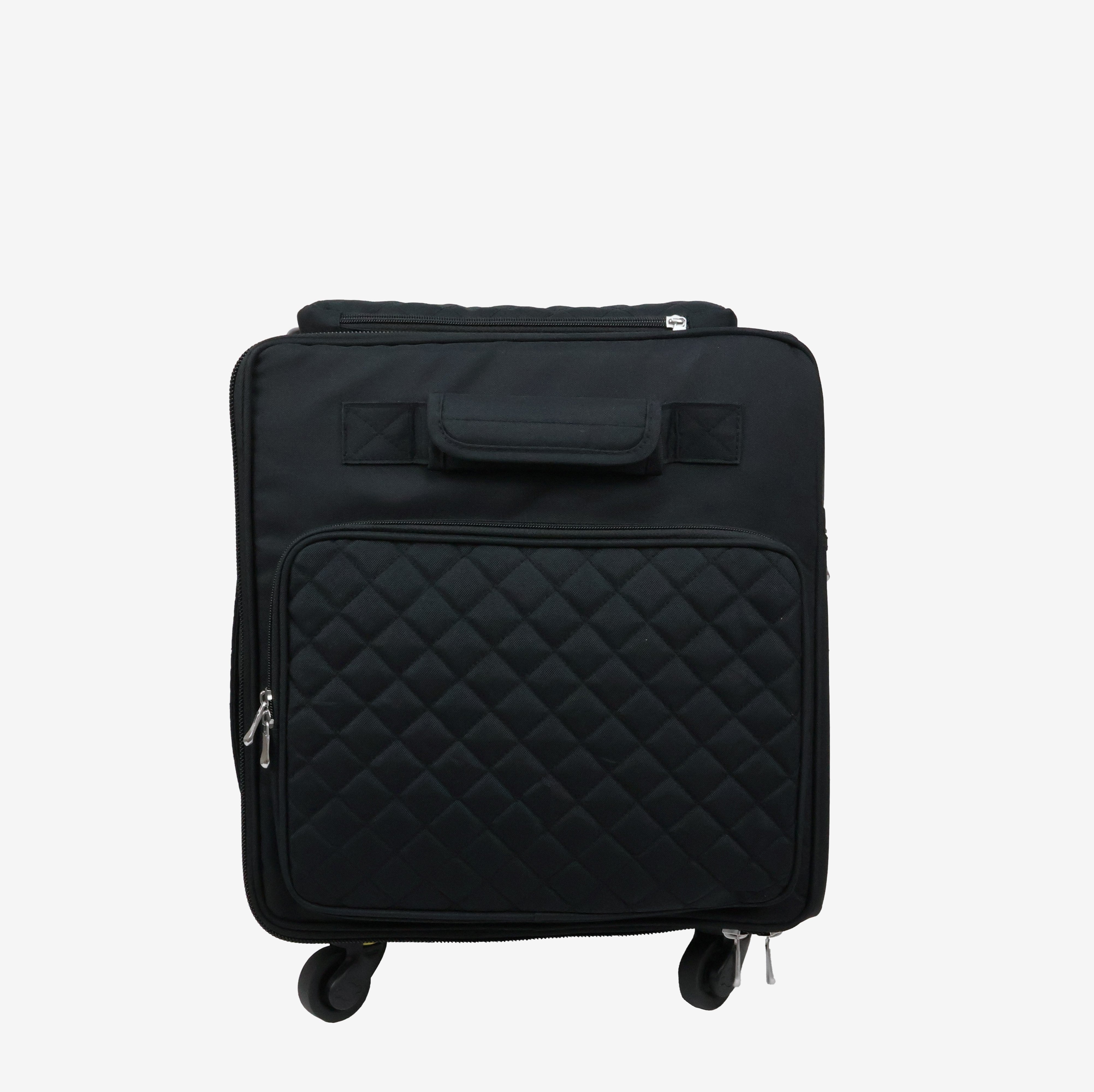Everything Mary Jumbo 5 Wheel Collapsible Rolling Sewing Machine Storage Case, Black