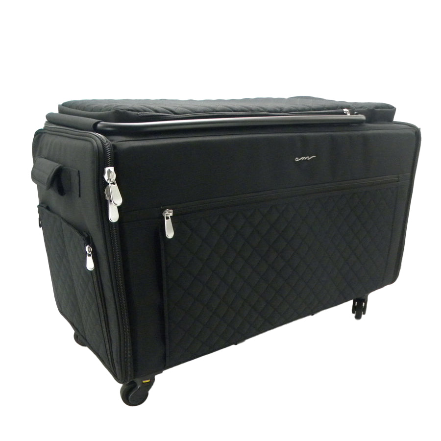 Everything Mary Jumbo 5 Wheel Collapsible Rolling Sewing Machine Storage Case, Black