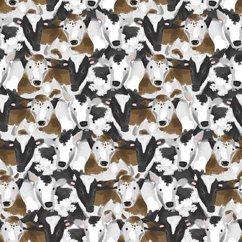 Rise with the Sun - Cow Collage - Brown