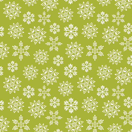 Nordic Cabin - Snowflakes - Lime