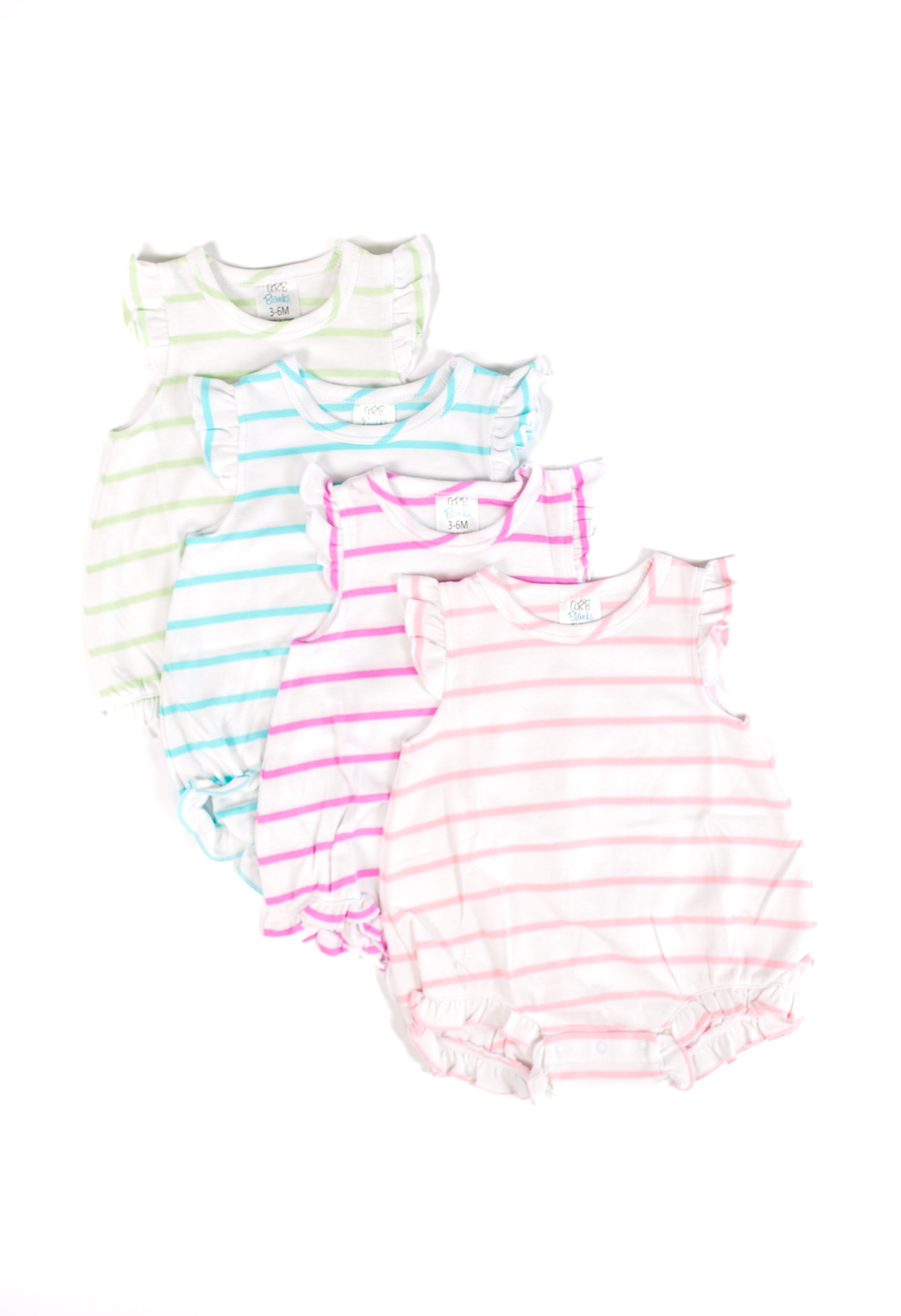 Girl's Striped Angel Sleeve Bubbles
