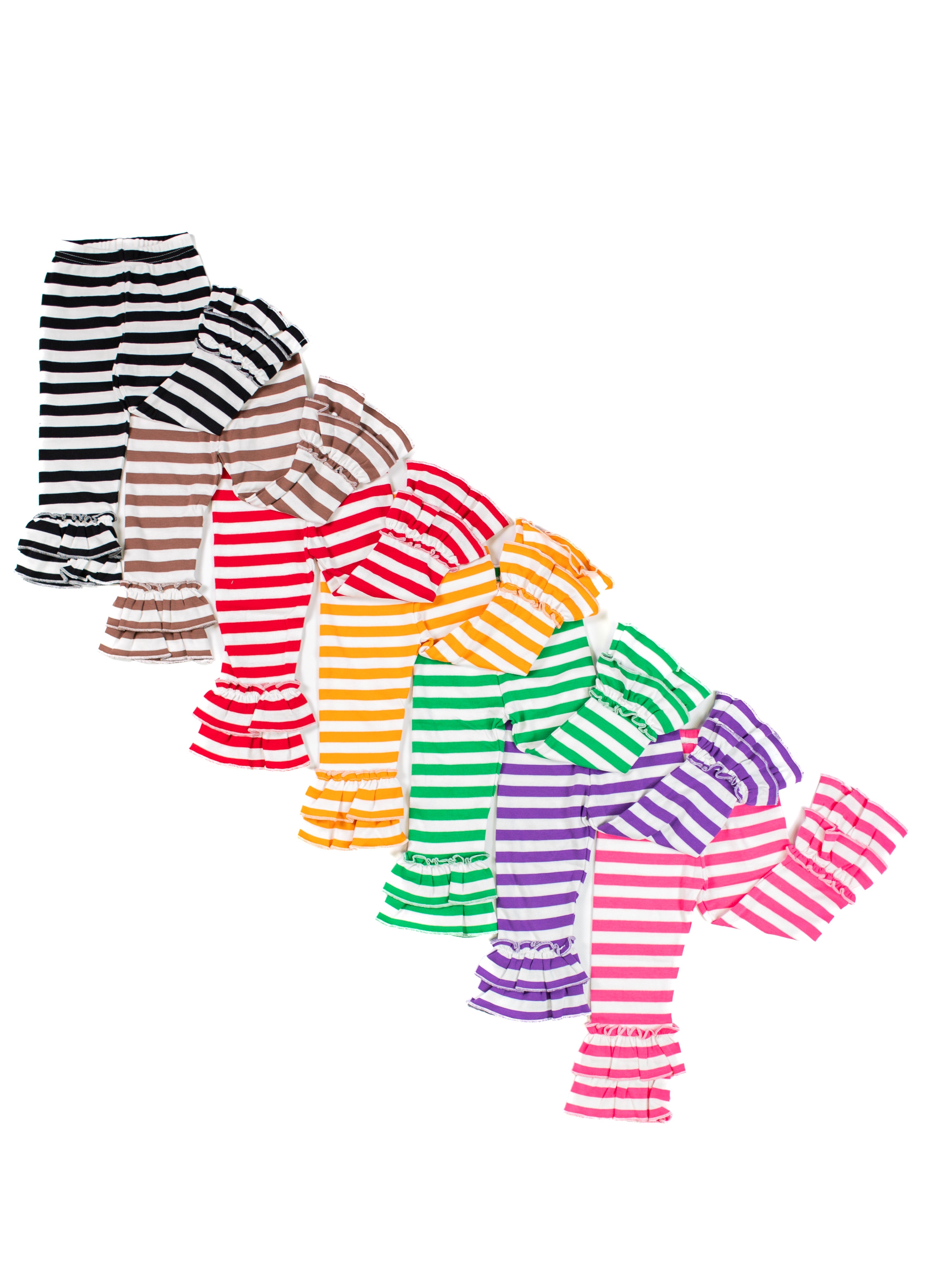 Girl's Striped Ruffle Pants