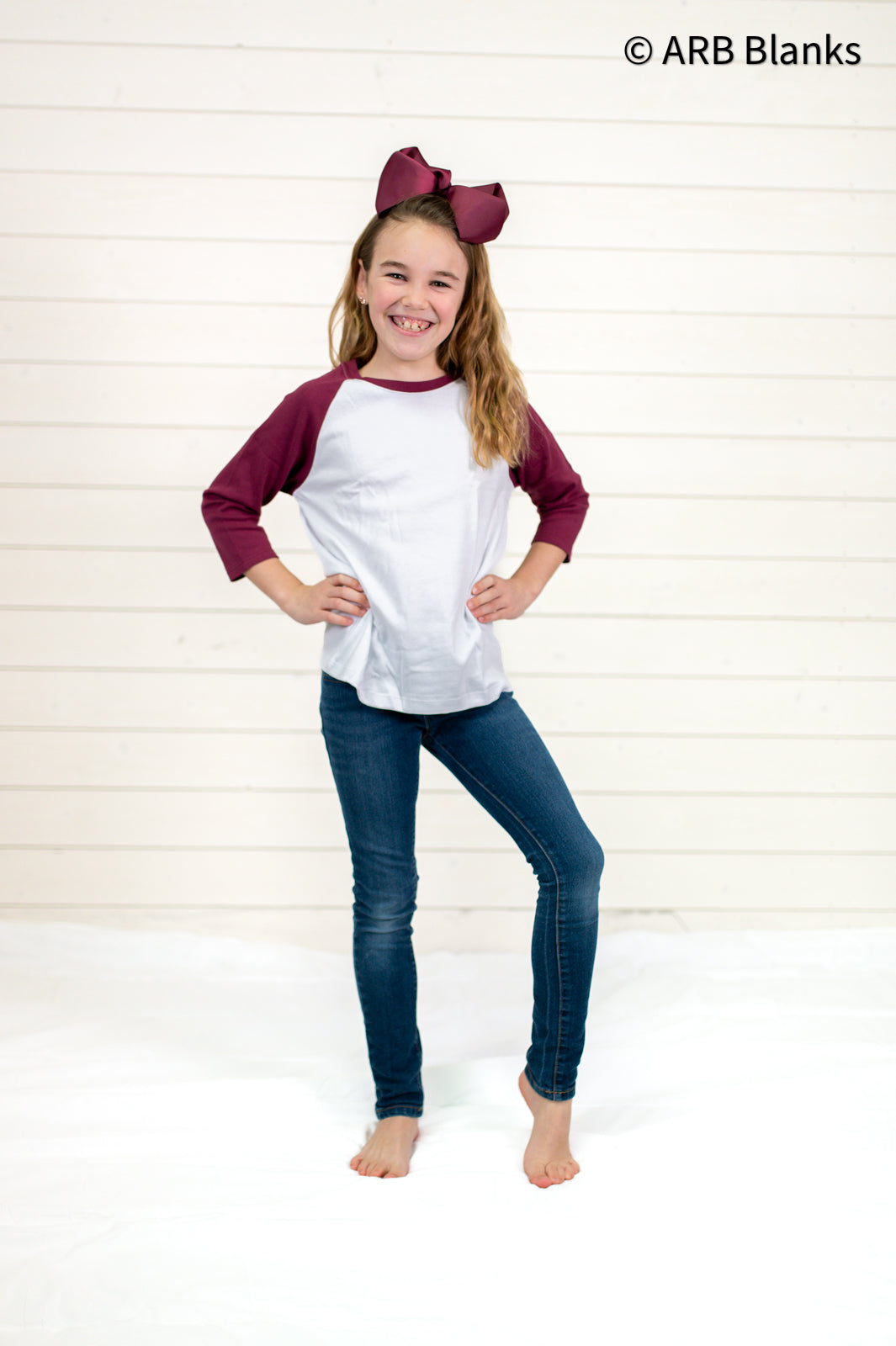 Unisex Raglan Shirt with White Body (12M-Toddler)