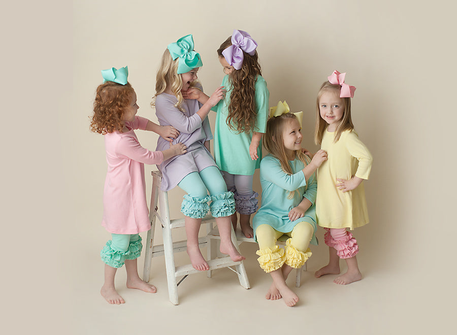 Girl's Solid Ruffle Icing Capris