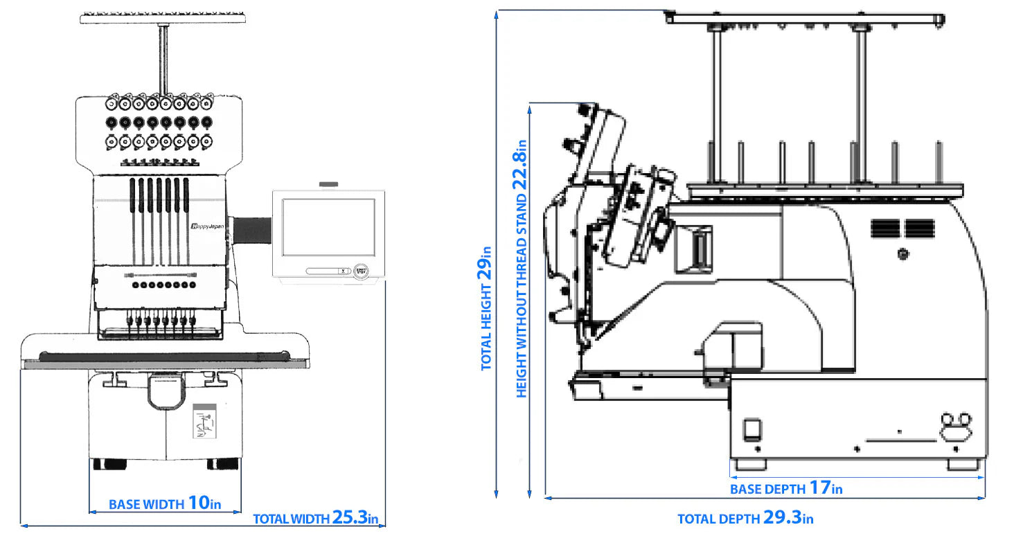 Happy 701P 7 Needle Embroidery Machine