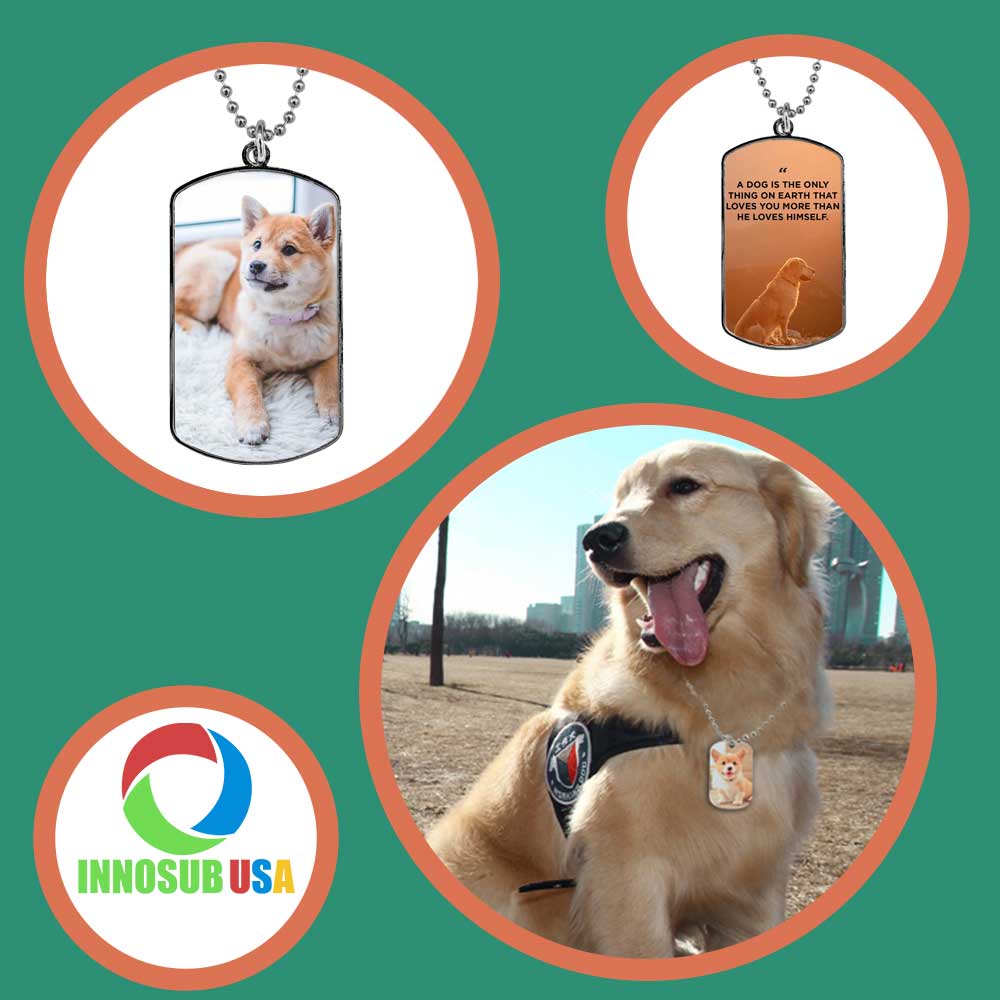 Sublimation Blanks Dog Tag | Custom Military Blank ID Tag - 1 Sided With Insert by INNOSUB USA