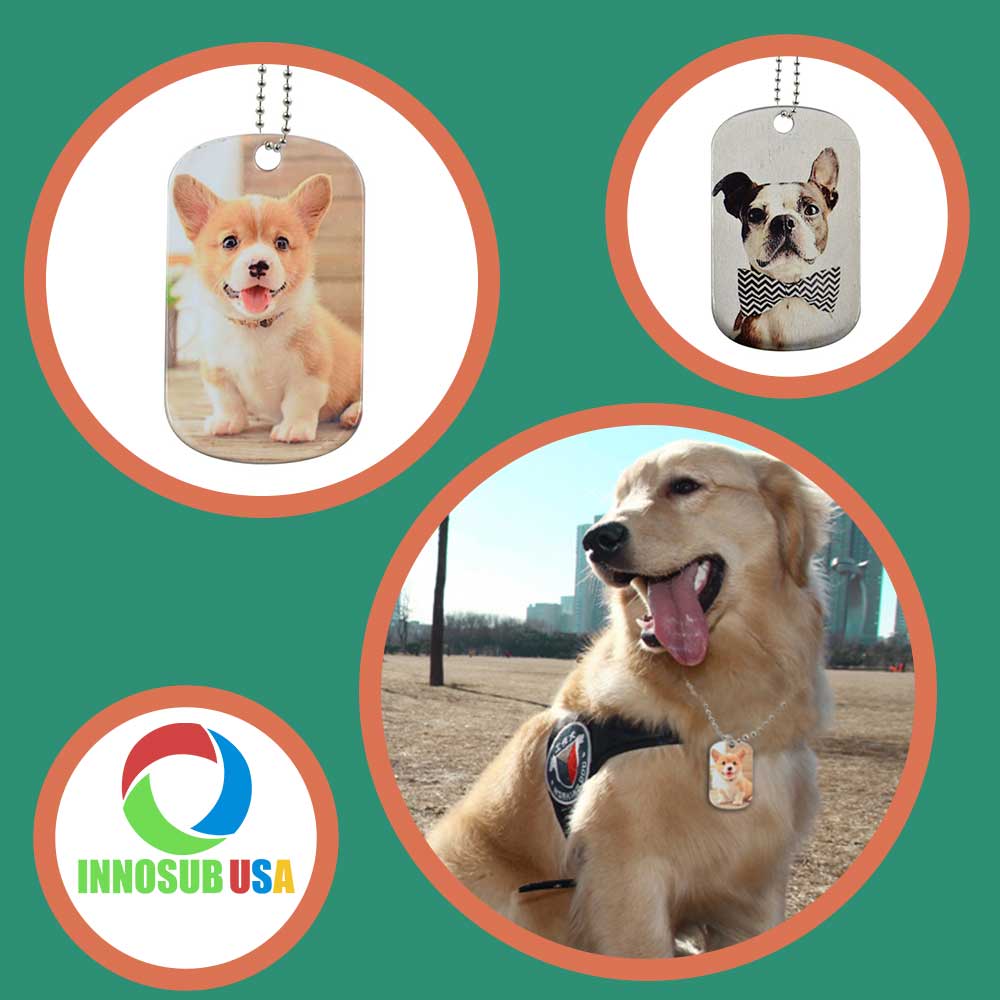 Sublimation Dog Tag Necklace Blank - 2 Sided | Custom Military Id |  Sublimation Pet ID by INNOSUB USA