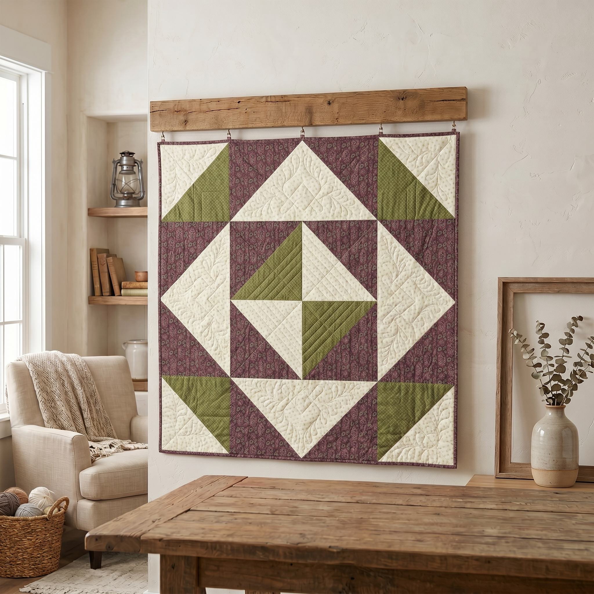 Everlasting Purple - Half Square Triangle Table Topper - Quilt Kit